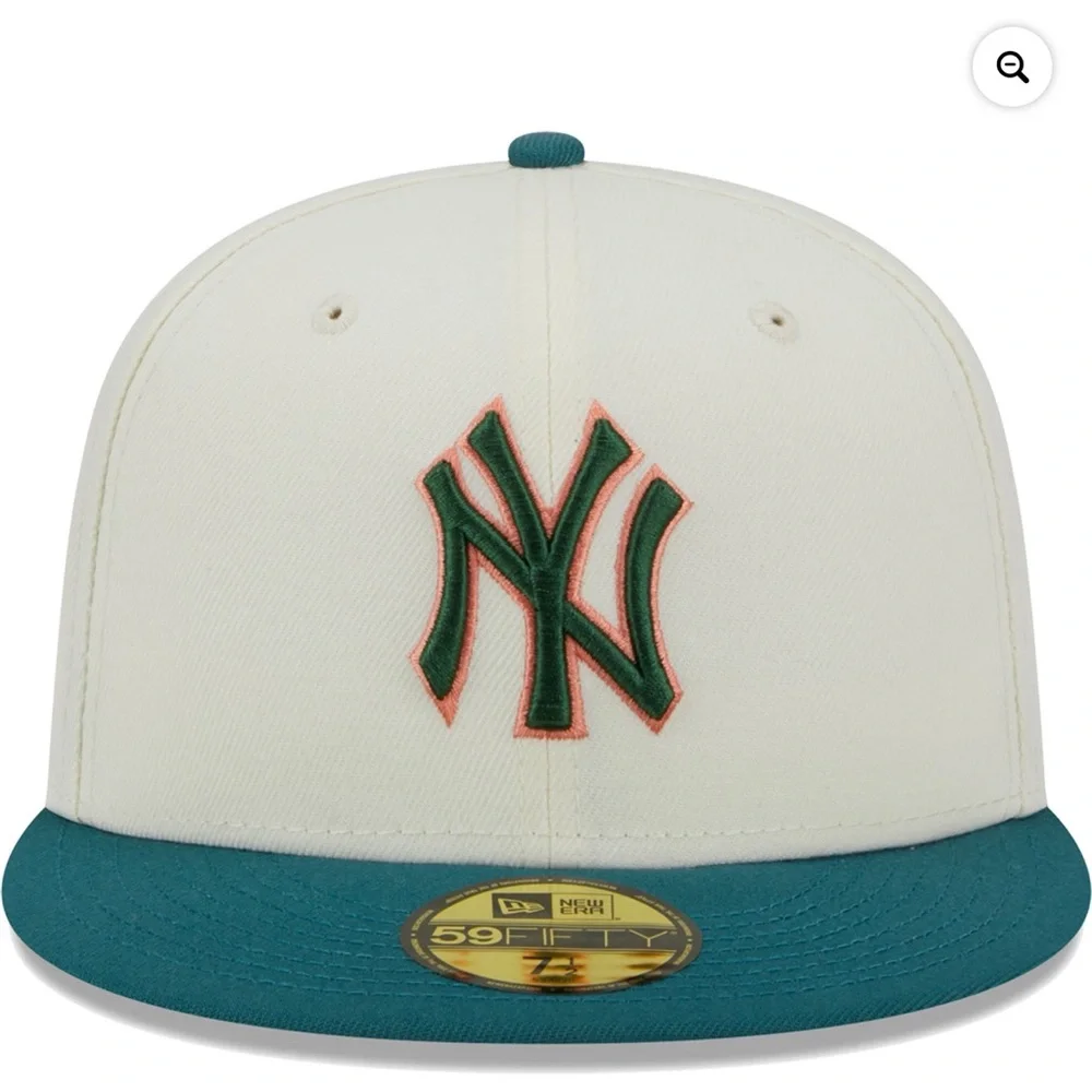 New Era Cream New York Yankees Chrome 59FIFTY Men’s Fitted Hat Brand new‎